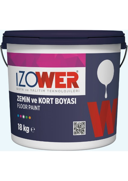 izower Zemin ve Kort Boyası- Buz Mavisi 10 (18KG)