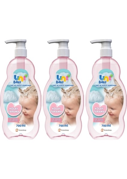 Uni Baby Kolay Tarama Şampuanı 700 ml x 3 Adet