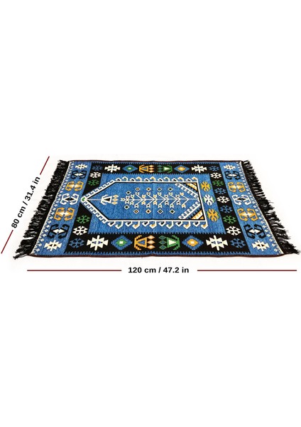 Shark Anadolu Seccade Kilim 11 Mavi