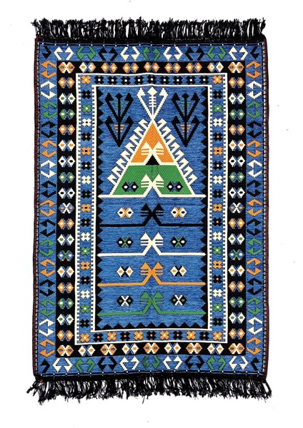 Shark Anadolu Seccade Kilim 12 Mavi