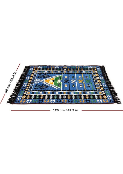 Shark Anadolu Seccade Kilim 12 Mavi