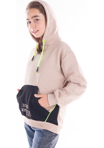 Kız Çocuk Made Yazı Baskılı Kapşonlu Sweatshirt 14164 fiyatları