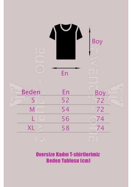 Kadın Çizgili Figür Oversize T-Shirt