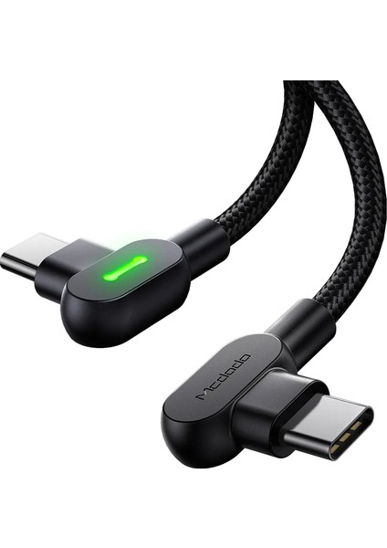 CA-8080 Type-C Type-C Pd Ledli Data Şarj Kablosu 1.5m Siyah
