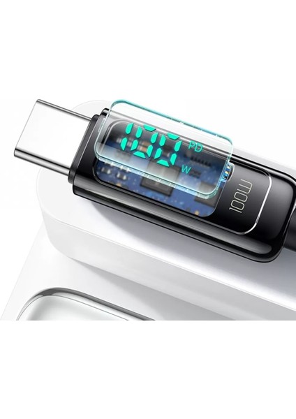 CA-8820 Dijital Pro 100W Pd Type-C To Type-C Data Şarj Kablosu - 1.2 Siyah