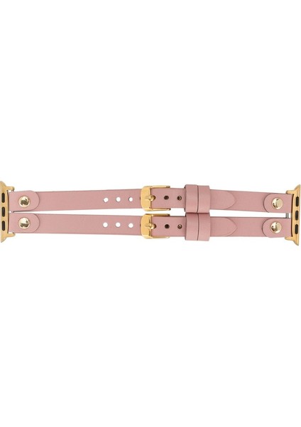 Apple Watch Uyumlu Deri Kordon Ely Double Tour Gold Trk Nu2 Pembe indirimleri