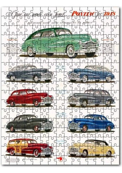 Pontiac 1948 Foldout Model Kataloğu 120 Parça Puzzle Yapboz Mdf (Ahşap)