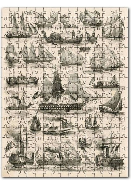 Değişik Ülkelere Ait Eski Yelkenli Gemiler 120 Parça Puzzle Yapboz Mdf (Ahşap)