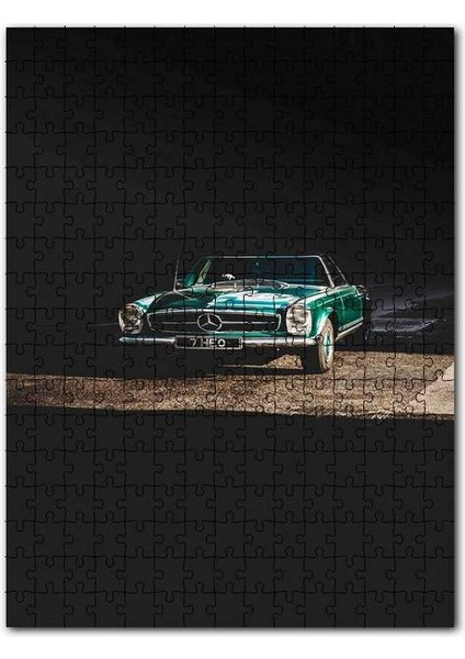 Klasik Mercedes Cabrio Yeşil 1000 Parça Puzzle Yapboz Mdf (Ahşap)