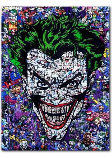 Joker Yüz Çizimi Çizgi Roman 120 Parça Puzzle Yapboz Mdf (Ahşap)