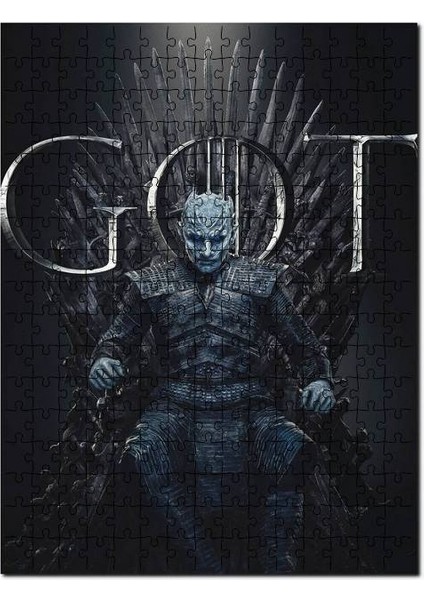 Game Of Thrones Night King Tahtta 255 Parça Puzzle Yapboz Mdf (Ahşap)