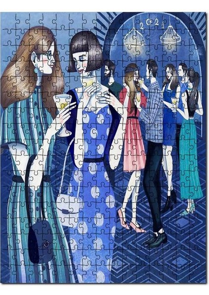 Kadınlar Erkekler Partide Illütirasyon 120 Parça Puzzle Yapboz Mdf (Ahşap)