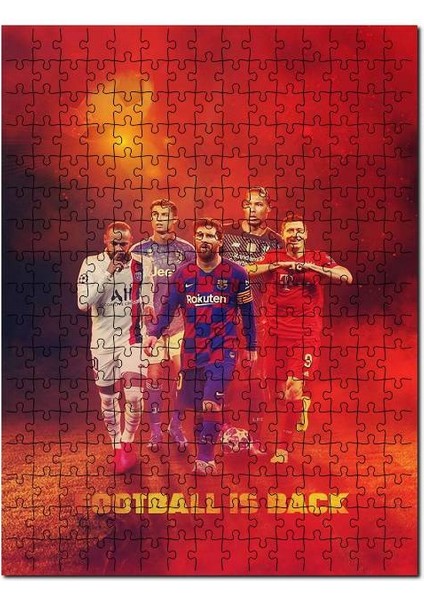 Neymar Ronaldo Messi Levandowski Virgil 120 Parça Puzzle Yapboz Mdf (Ahşap)