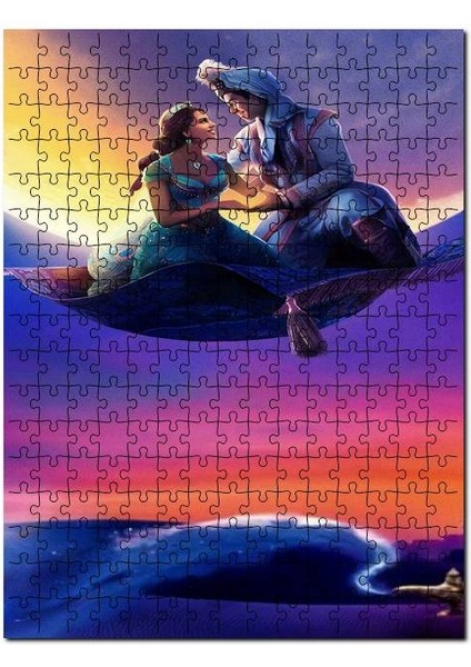 Alattinin Lambası Sevgili Lamba Görseli 120 Parça Puzzle Yapboz Mdf (Ahşap)