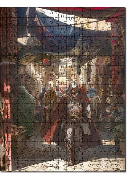 Assassin Suikastçi Çarşıda Görseli 500 Parça Puzzle Yapboz Mdf (Ahşap)