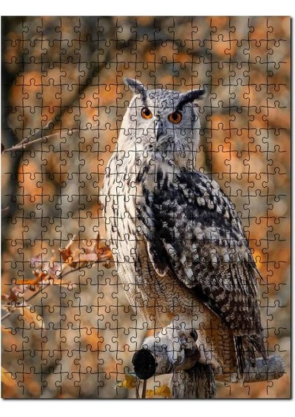 Gururlu Baykuş Görseli 120 Parça Puzzle Yapboz Mdf (Ahşap)