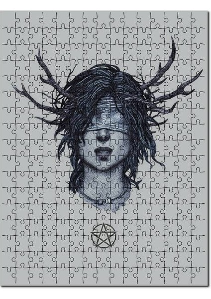 Gözleri Kapalı Minimalist Anime Adam Görsel 500 Parça Puzzle Yapboz Mdf (Ahşap)