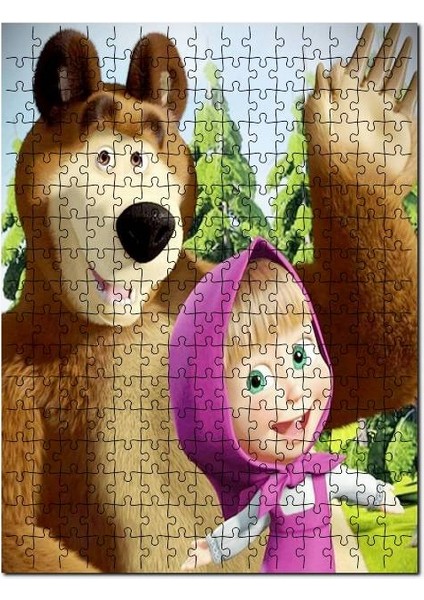 Maşa Ile Koca Ayı Sevimli Pozları 500 Parça Puzzle Yapboz Mdf (Ahşap)