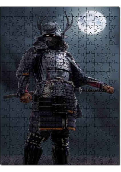 Ay Savaşçısı Japon Savaşçı 120 Parça Puzzle Yapboz Mdf (Ahşap)