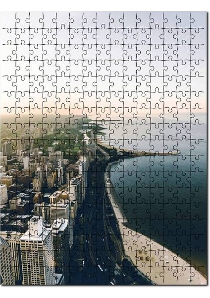 Chicago Sahil Şehri 120 Parça Puzzle Yapboz Mdf (Ahşap)