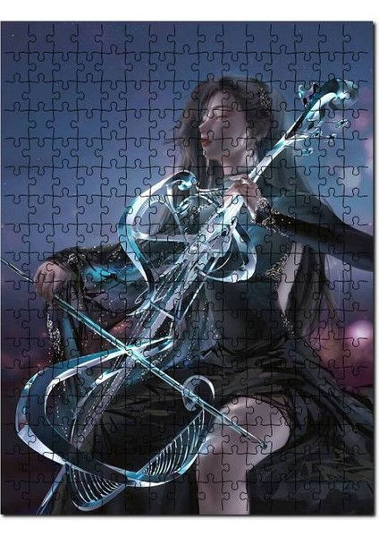Fantastik Keman Çalan Kadın 120 Parça Puzzle Yapboz Mdf (Ahşap)