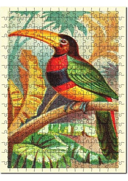 Tukan Kuşu Görseli 120 Parça Puzzle Yapboz Mdf (Ahşap)