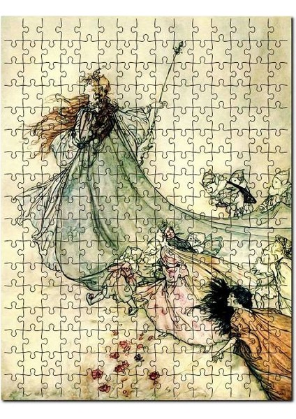 Peri Masalı Prenses Cüceler 1000 Parça Puzzle Yapboz Mdf (Ahşap)
