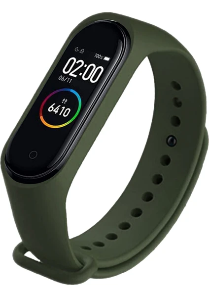 Deilmi Xiaomi Mi Band 5 6 Uyumlu Çelik Tokalı Spor Delikli Silikon Loop Kordon Kayış