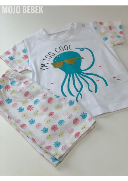 Mojo Kız Bebek Ahtapot Baskılı Şortlu Takım 7377 Beyaz fiyatları