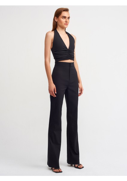 20154 Büzgü Detaylı Crop Top-Siyah fırsatları