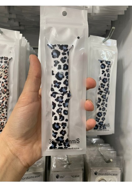 Apple Watch Silikon Desenli Kordon 38-40-41 mm white