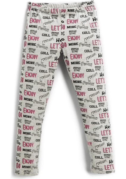 Baskılı Tayt Lastikli Bel