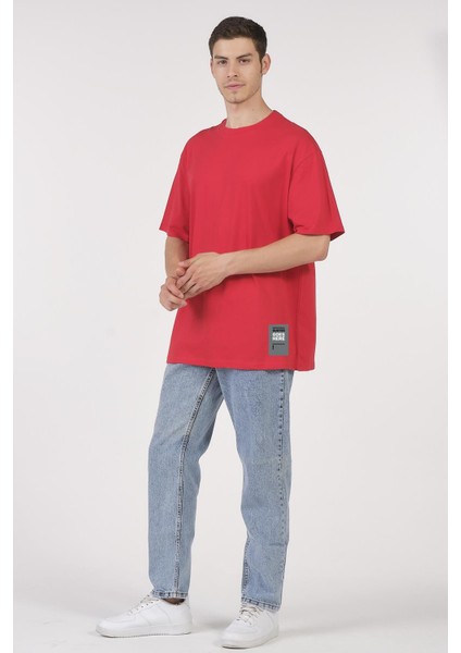 (Erkek -Kadın) Oversize ( Bol-Salaş ) T-Shirt Renk Kırmızı Goes Here