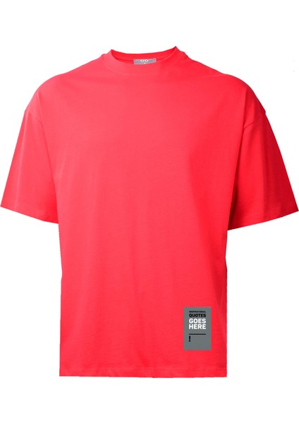 (Erkek -Kadın) Oversize ( Bol-Salaş ) T-Shirt Renk Kırmızı Goes Here fiyatları