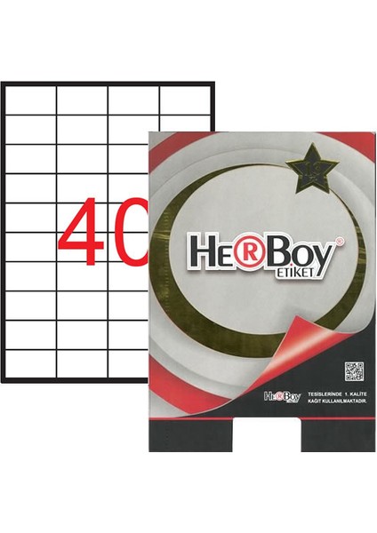 HB-1040 Beyaz Lazer Etiket 52.5 mm x 29.7 mm