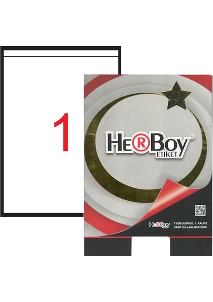 HB-1102 Beyaz Lazer Etiket 210 mm x 148,5 mm