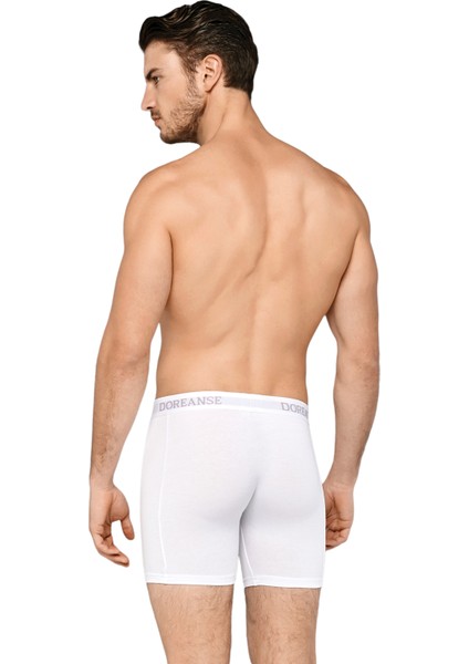 Erkek Modal Çizgili Normal Paça Boxer 1780 | Beyaz