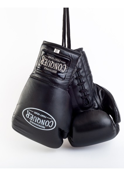 Black Laced Edition Pro Fight Premium Deri Boks Eldiveni