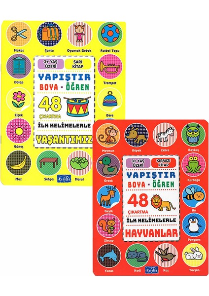 +3 Yaş Yapıştır Boya Öğren Hayvanlar ve Yaşantımız 2’li Set (Parıltı Yayınları)