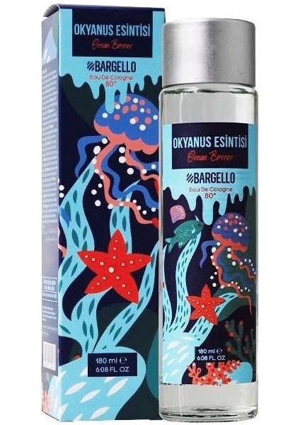 180 ml 80° Cam Dökme Kapak Okyanus Esintisi Kolonya Edc