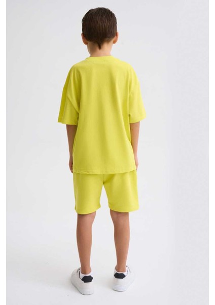 Organik Bağcıklı Erkek Çocuk Bermuda Şort - Sarı - 12-14 modelleri