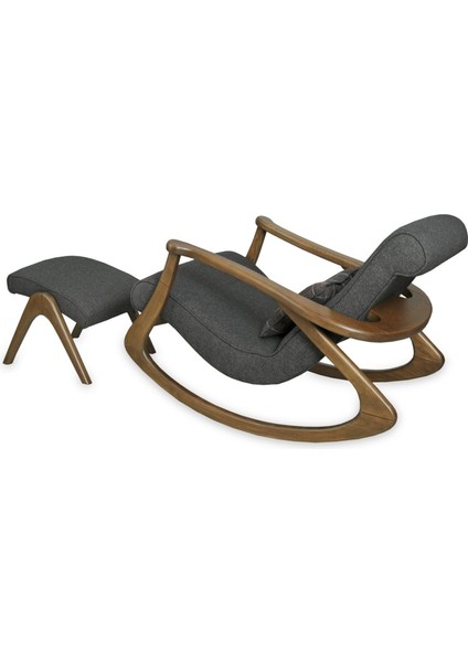 Ekol naturel Antrasit Gri Dişbudak Sallanan Sandalye Dinlenme Emzirme Baba Tv Okuma Uzanma Koltuğu