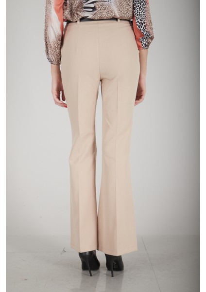 Bej Yüksek Bel Ispanyol Paça Pantolon 0303891.55 modelleri