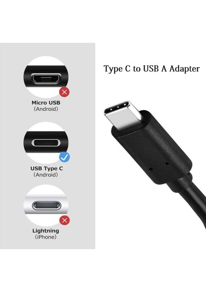 USB C - USB 3.0 Otg Kablo Type-C Erkek To USB 3.0 Dişi Typec Otg