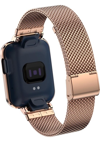 Xiaomi Mi Watch Lite Uyumlu Klipsli Hasır Metal Kordon & Kasa Koruma 2 In 1 Tel Örgü Kayış fırsatları