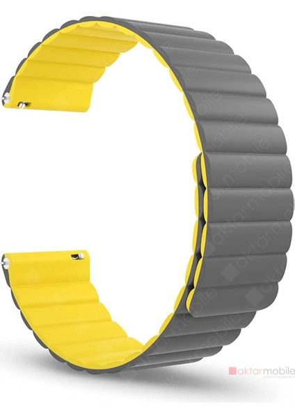 Samsung Gear S3 Uyumlu Magnetik Silikon Kordon Çift Renkli Mıknatıslı Premium Kayış