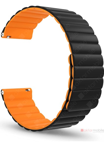 Samsung Gear S3 Uyumlu Magnetik Silikon Kordon Çift Renkli Mıknatıslı Premium Kayış