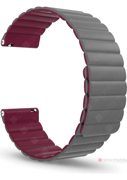 Samsung Gear S3 Uyumlu Magnetik Silikon Kordon Çift Renkli Mıknatıslı Premium Kayış