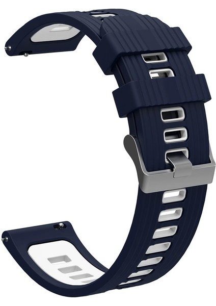 Samsung Gear S3 Uyumlu Silikon Kordon Çizgili Spor Tasarım Renkli Delikli Spor Kayış