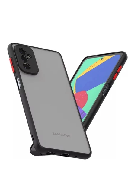 MTK Moveteck Samsung Galaxy M23 5g Uyumlu Kılıf Kamera Lens Korumalı Arkası Mat Şeffaf Tuşları Renkli Ince Kapak